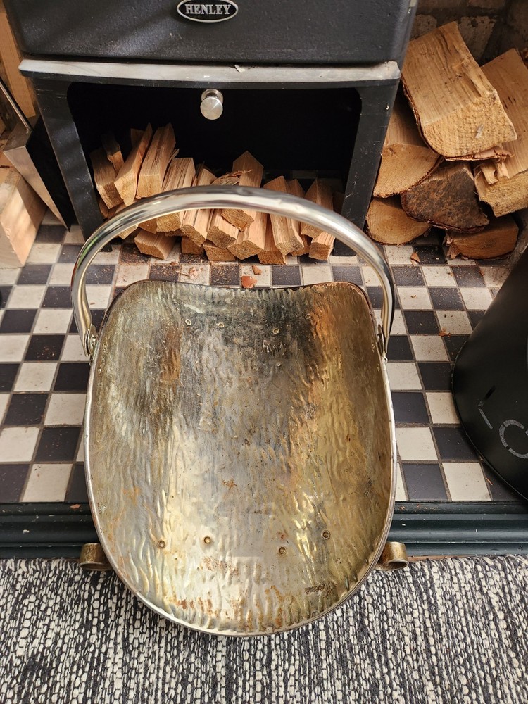 Vintage Brass Fire Wood Holder