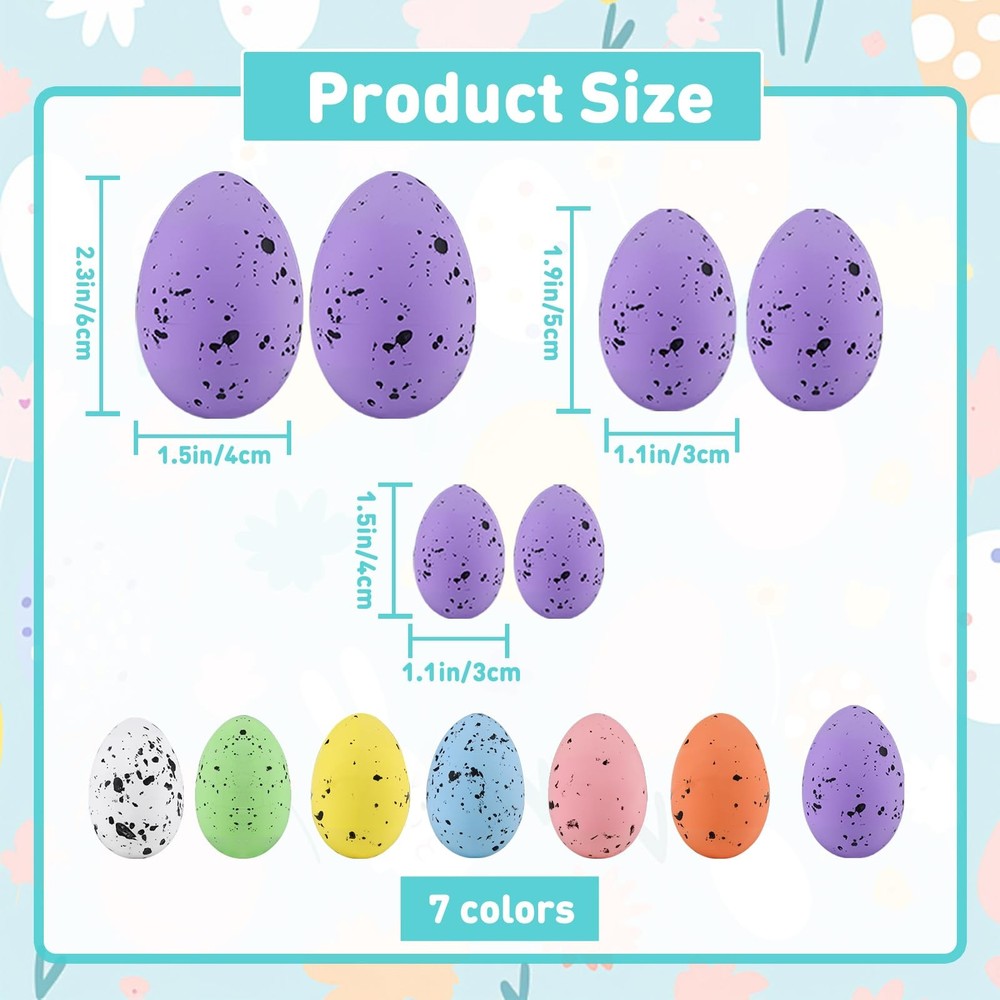 35PCS Foam Easter Eggs Decoration Assorted Pastel Speckled Bowl for DIY Spring