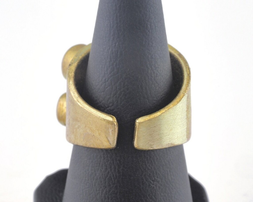 Ring Adjustable Ring Bezel - Cup Raw brass (17.5mm 7US inner size 2698