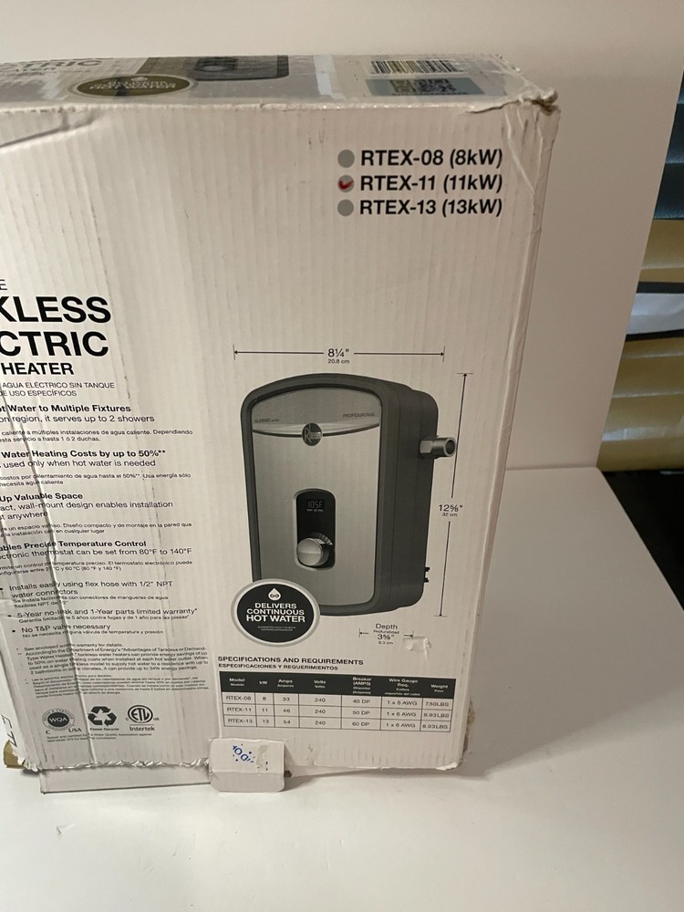 Rheem RTEX-11 11kW 240V Electric Tankless Water Heater