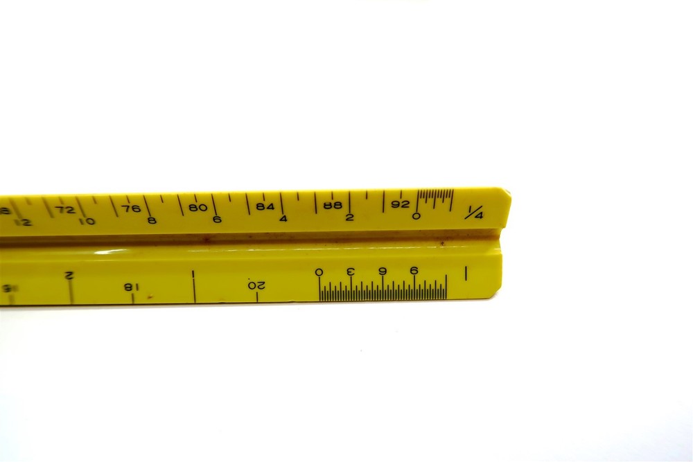 Vintage 12" PICKETT P-232 A-ES Triangular Drafting Architects Scale Ruler