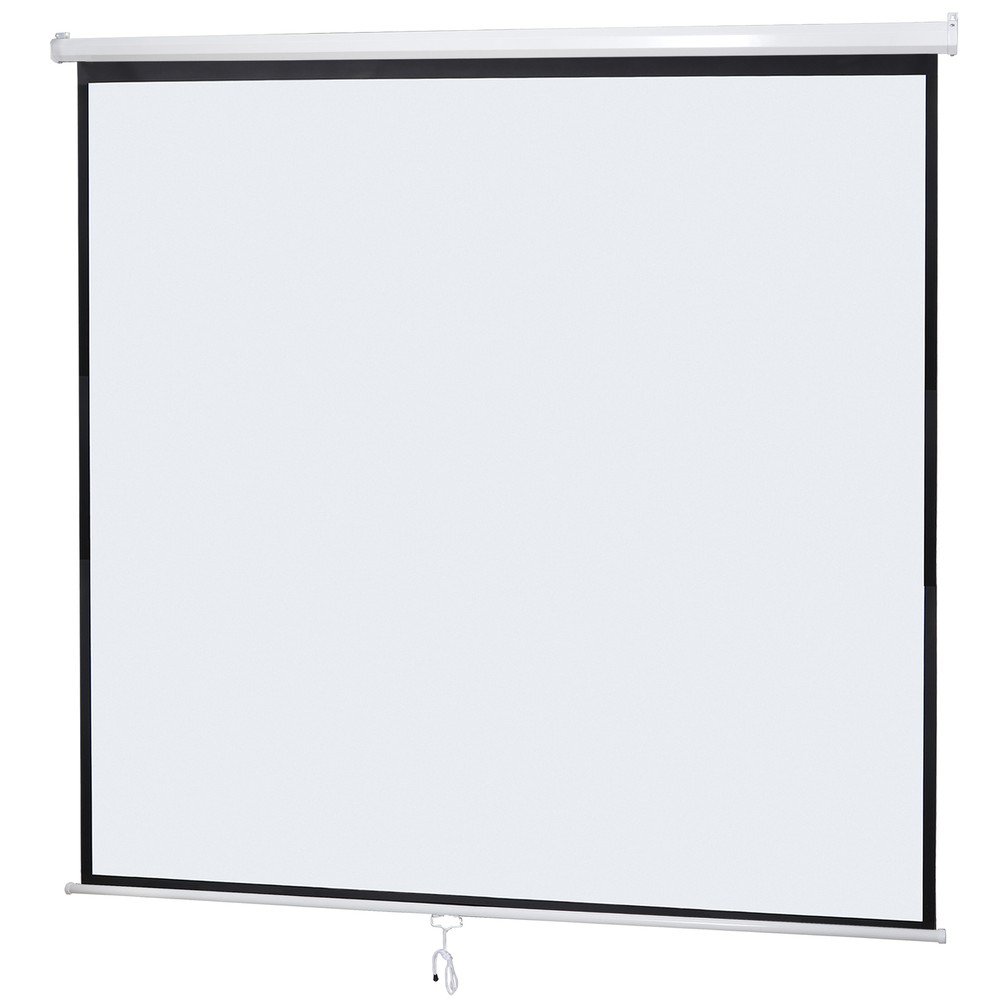 120'' Diagonal Dimension Pull Down Projection Screen Matte HD Movie Theater 1:1