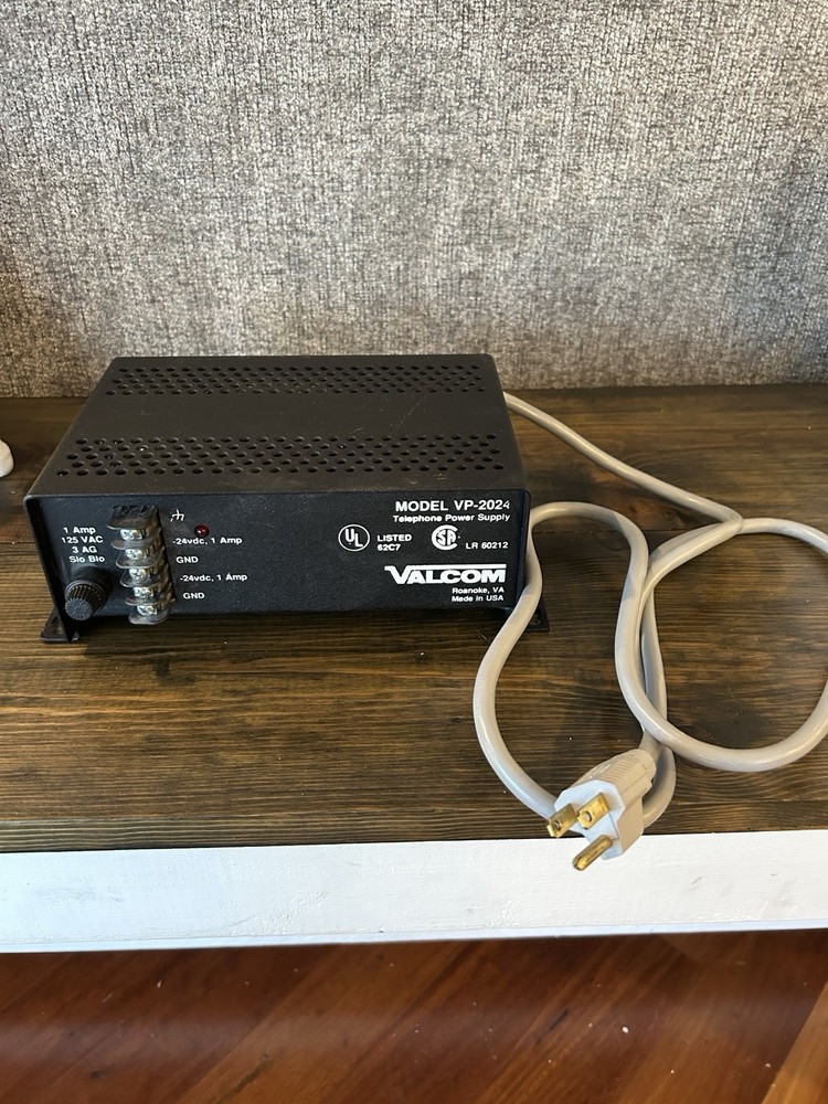 Valcom VP-2024 Telephone Power Supply with Wall Mount. Untested