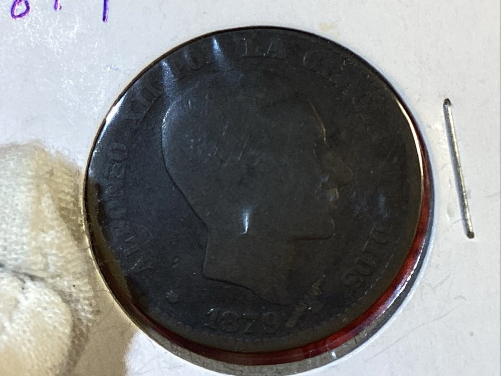 1879 Spain 10 Centimos Bronze