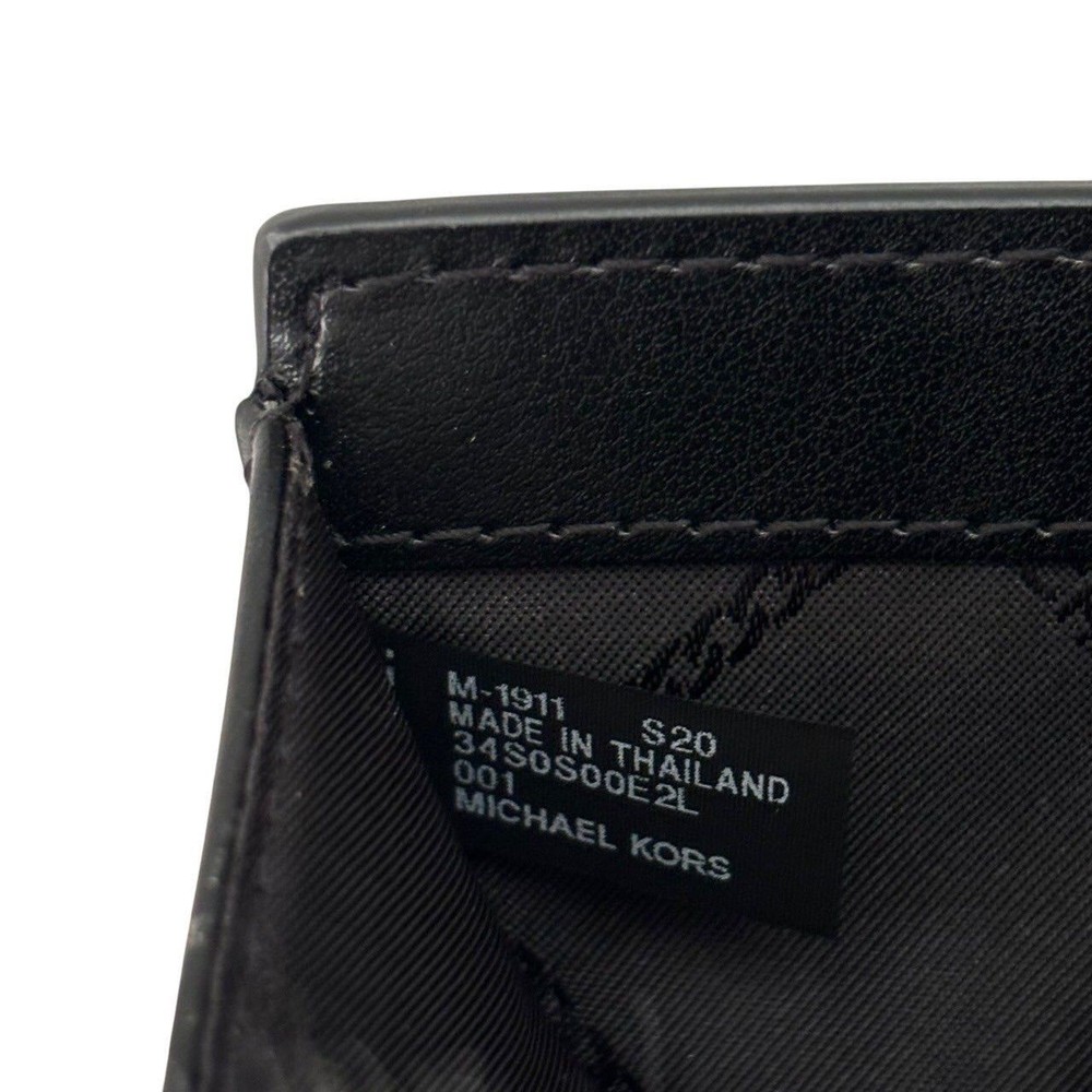 MICHAEL KORS Medium Wallet Black Leather Logo Used