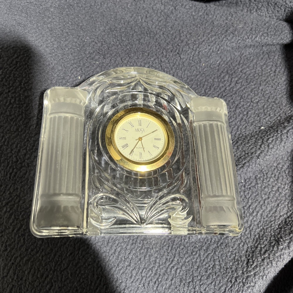 mikasa crystal desk clock