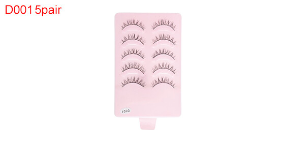 Natural False Eyelashes for Makeup Black D001 5 Pair