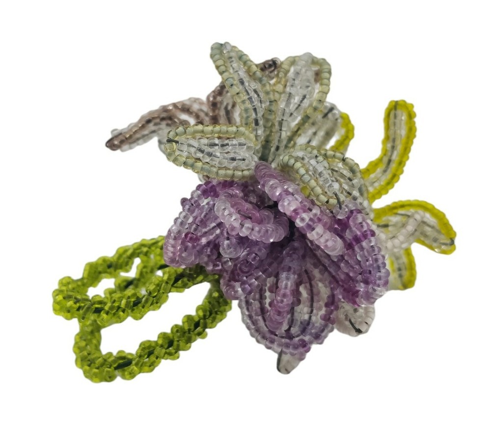 French Seedbead Handmade Ring Floral
