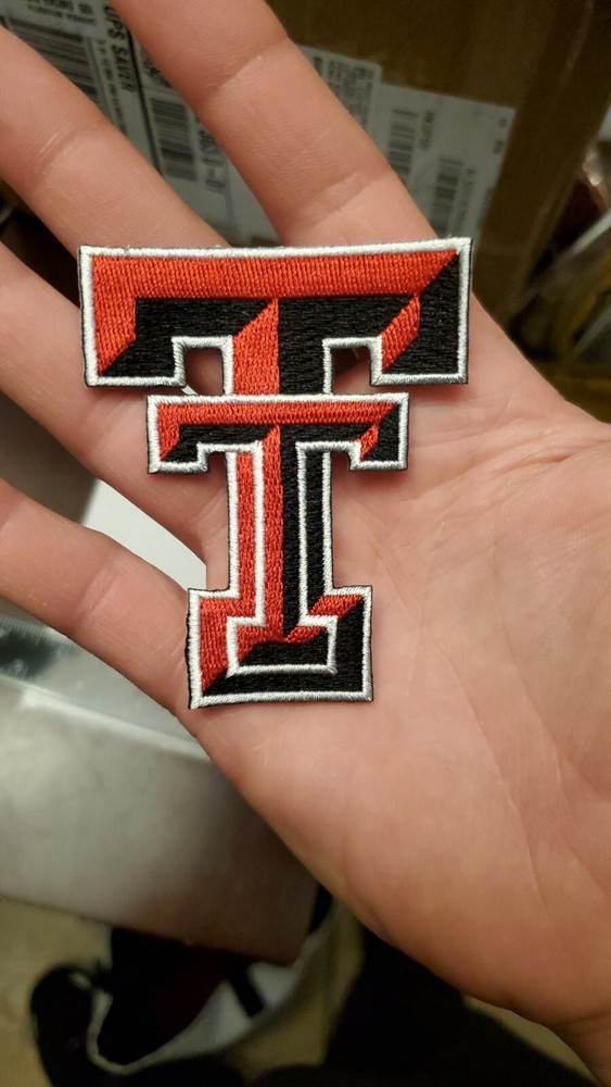 Texas Tech Patch. Embroidered. Iron On Backing. 3"x2.5"