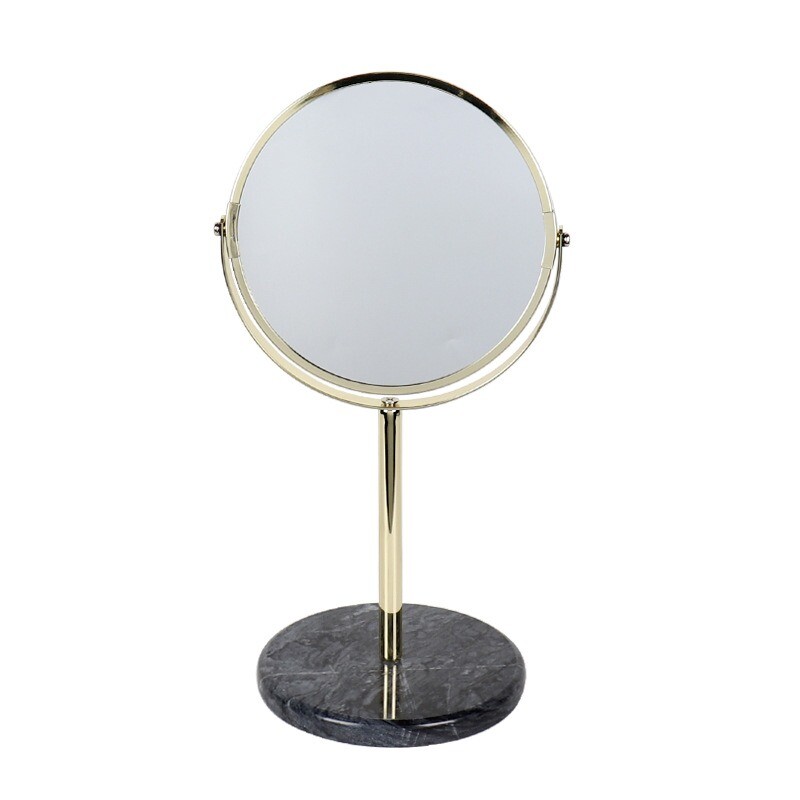 Gold home decorations simple desktop double-sided vanity mirror marble base ONE