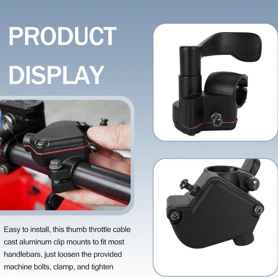 1 PC Motorcycle Thumb Controller Throttle Cable, 46.5" Metal Durable Throttle Ca