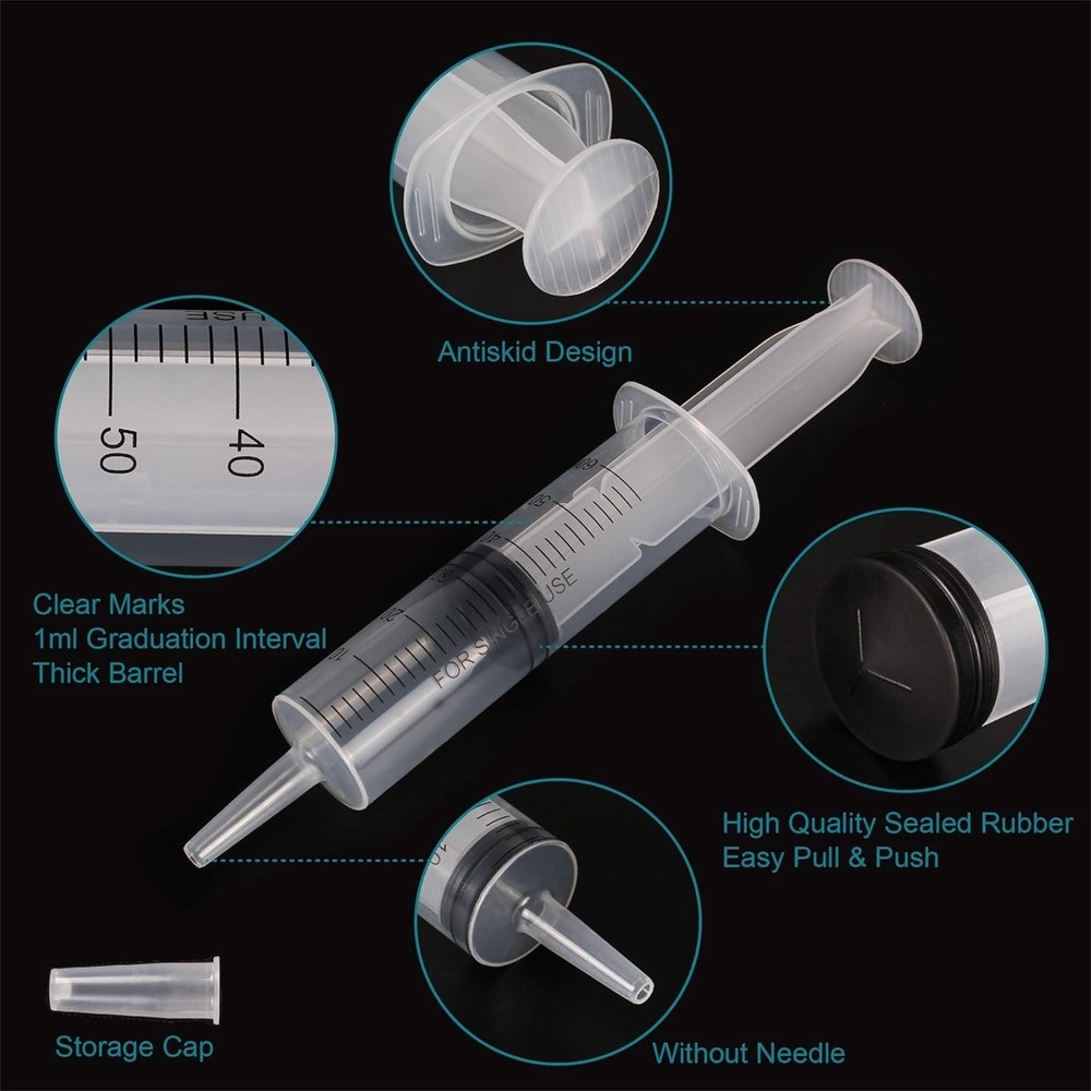 12Pack 60Ml Syringe for Liquid - Large Plastic Syringes without Needle for Jello