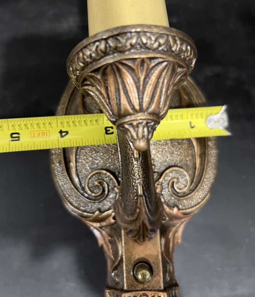 Pair antique Riddle Art Deco sconces Polychrome Finish 96E