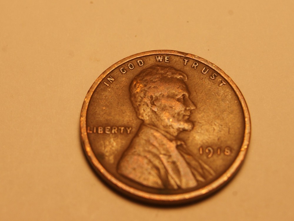 1918 P LINCOLN PENNY VF 3