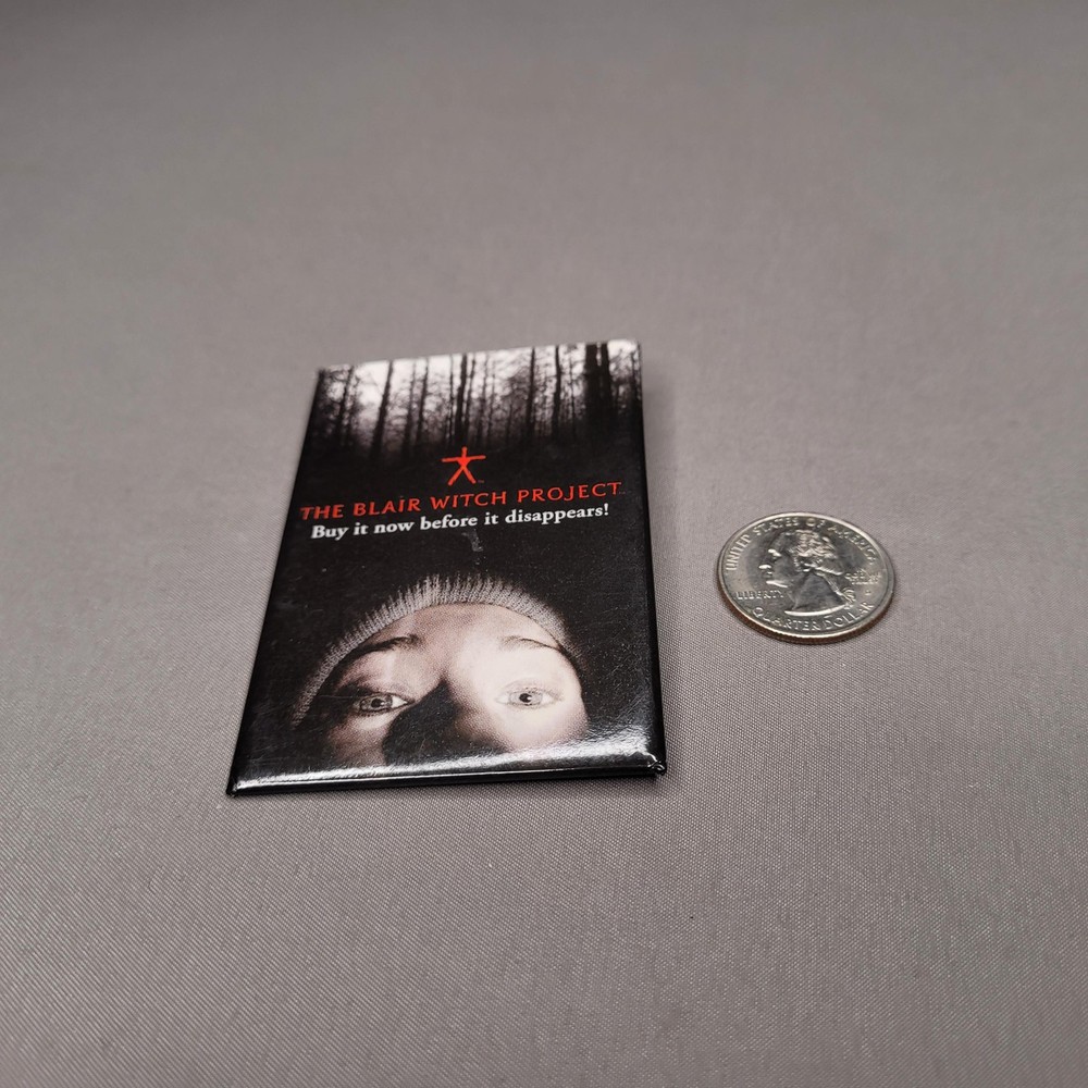 Vintage 1999 The Blair Witch Project Movie Promo Pinback Button Pin Rectangular