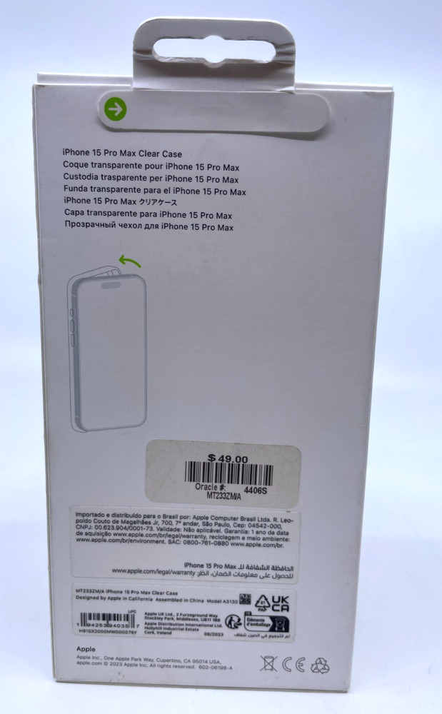 Apple OEM iPhone 15 Pro Max Clear Case, Wireless Charging Compatible