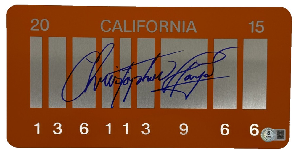 Christopher Lloyd Signed Back to the Future Part 2 License Plate Auto Beckett