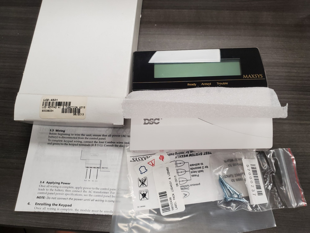 NEW DSC MAXSYS LCD 4501  Message Keypad Pure White