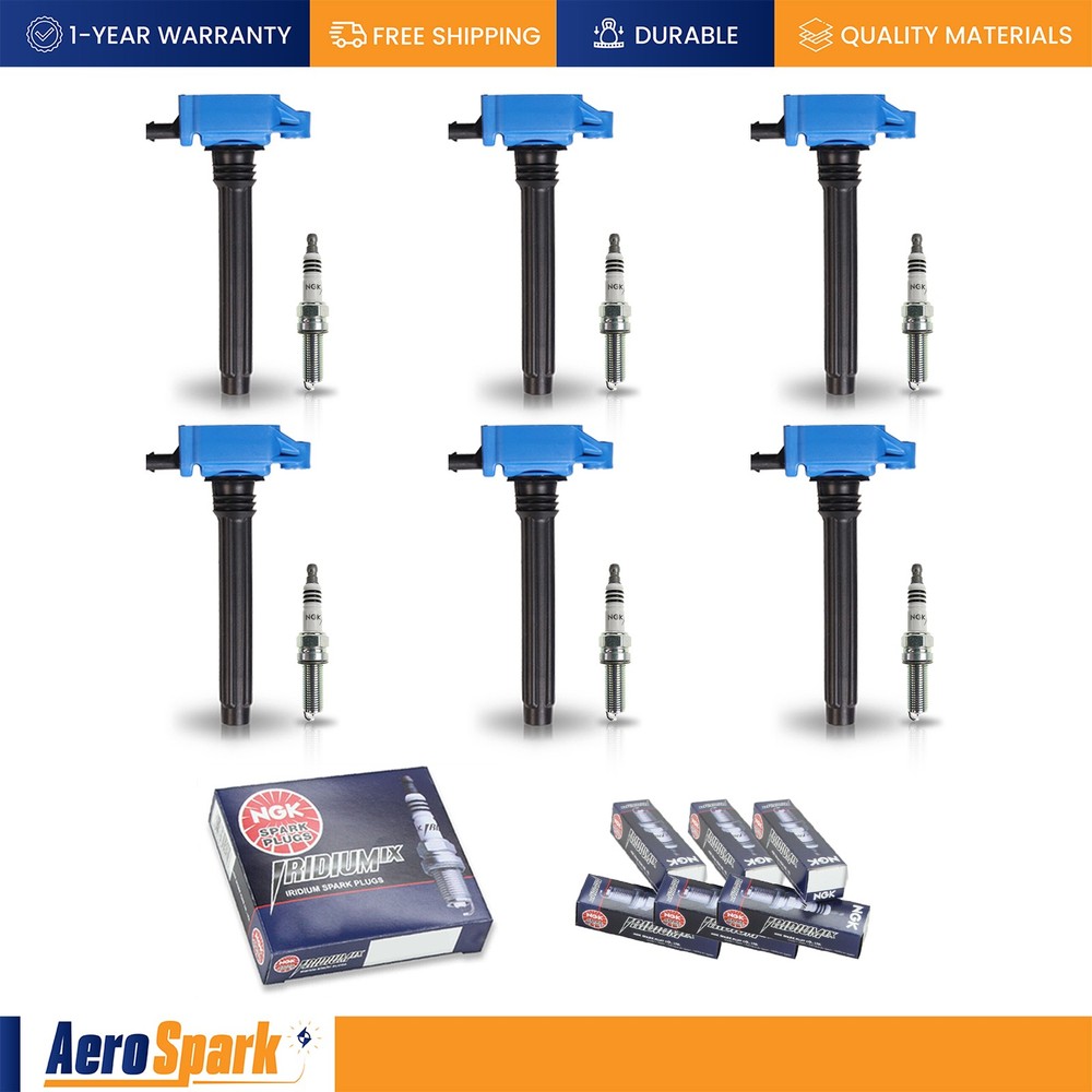 6 Ignition Coil & 6 NGK Iridium Spark Plug for Chrysler 300 2011-2023 3.6L UF648