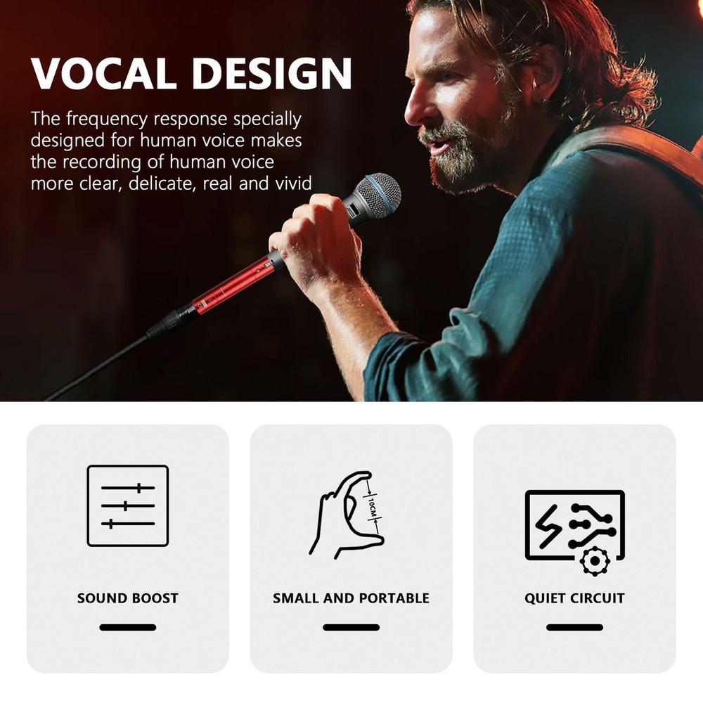 Inline Microphone Preamp Lossless Amplification Dynamic Active Inline Mic