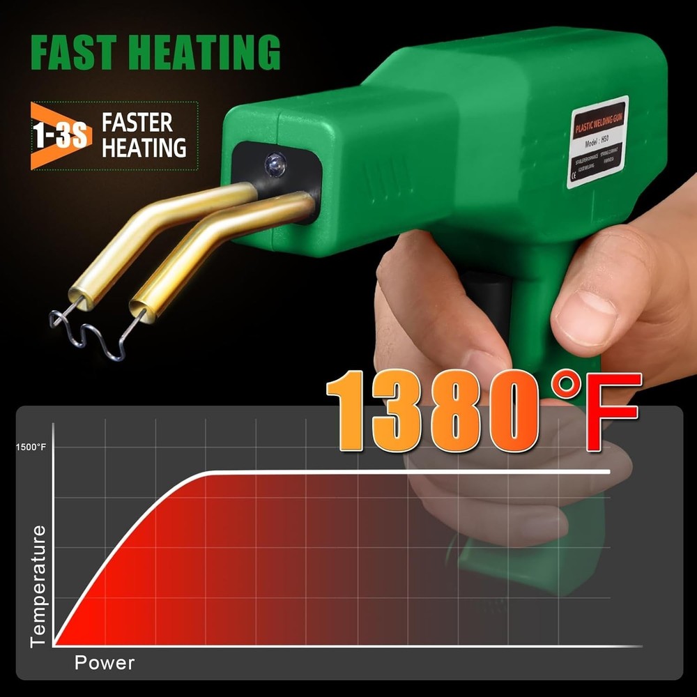 Plastic Welding Kit with 1000 Staples - Quick, Versatile, Portable