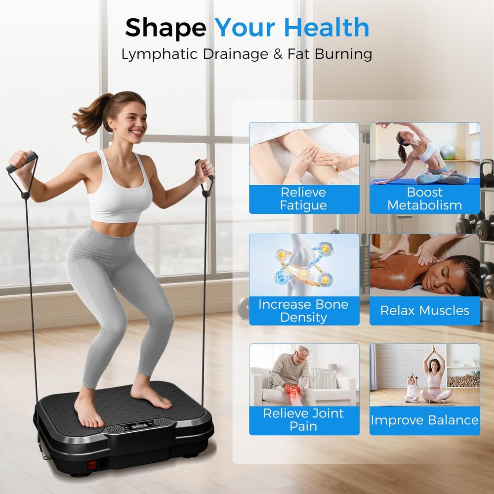 AoraPulse Vibration Plate Exercise Machine, Vibration Plate for Lymphatic Dra...