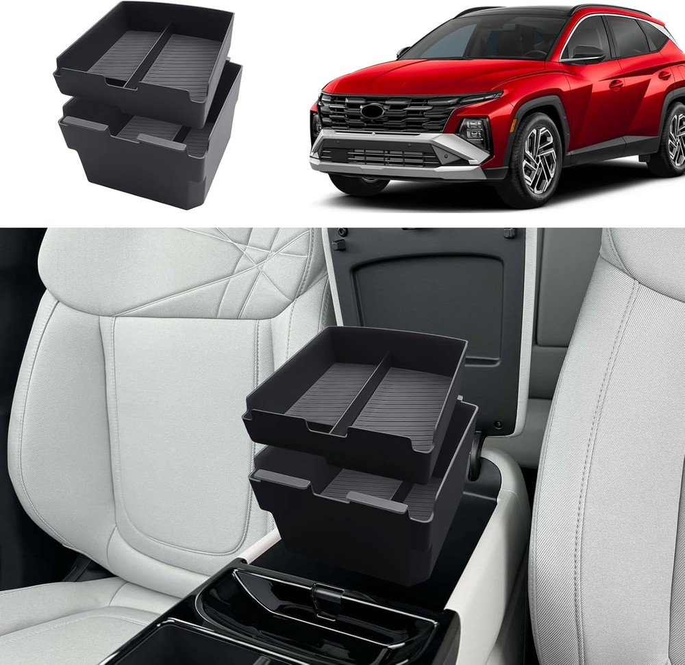 Double-Layer Center Console Organizer For 2025 Tucson Doule-Layer