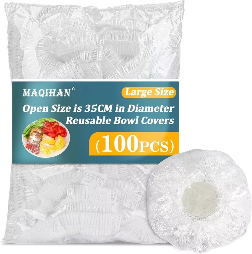 100 Bowl Covers Bread Proofing - Large Plastic Wrap for Food Sourdough Bread...