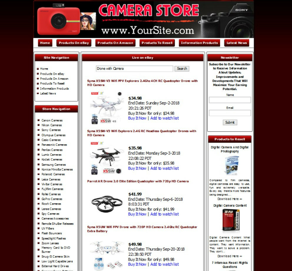 Professional Digital Camera Amazon Store Website for sale
