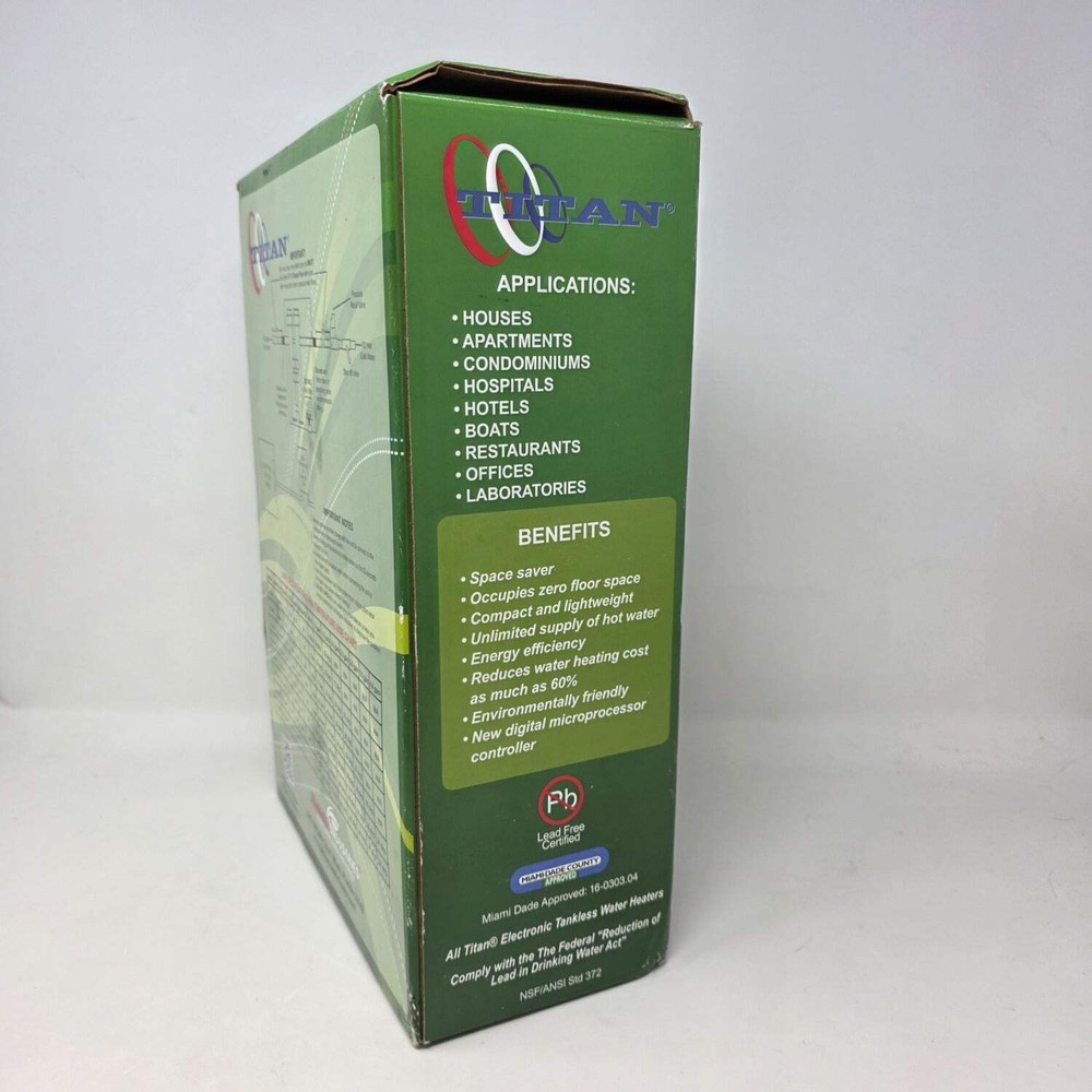 New Titan N-120x Electric Tankless Water Heater 12XN750999 220VAC 60HZ 11KW 54A