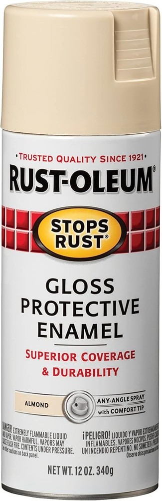 Rust-Oleum 7770830 Stops Rust Spray Paint, 12 Oz, Gloss Almond