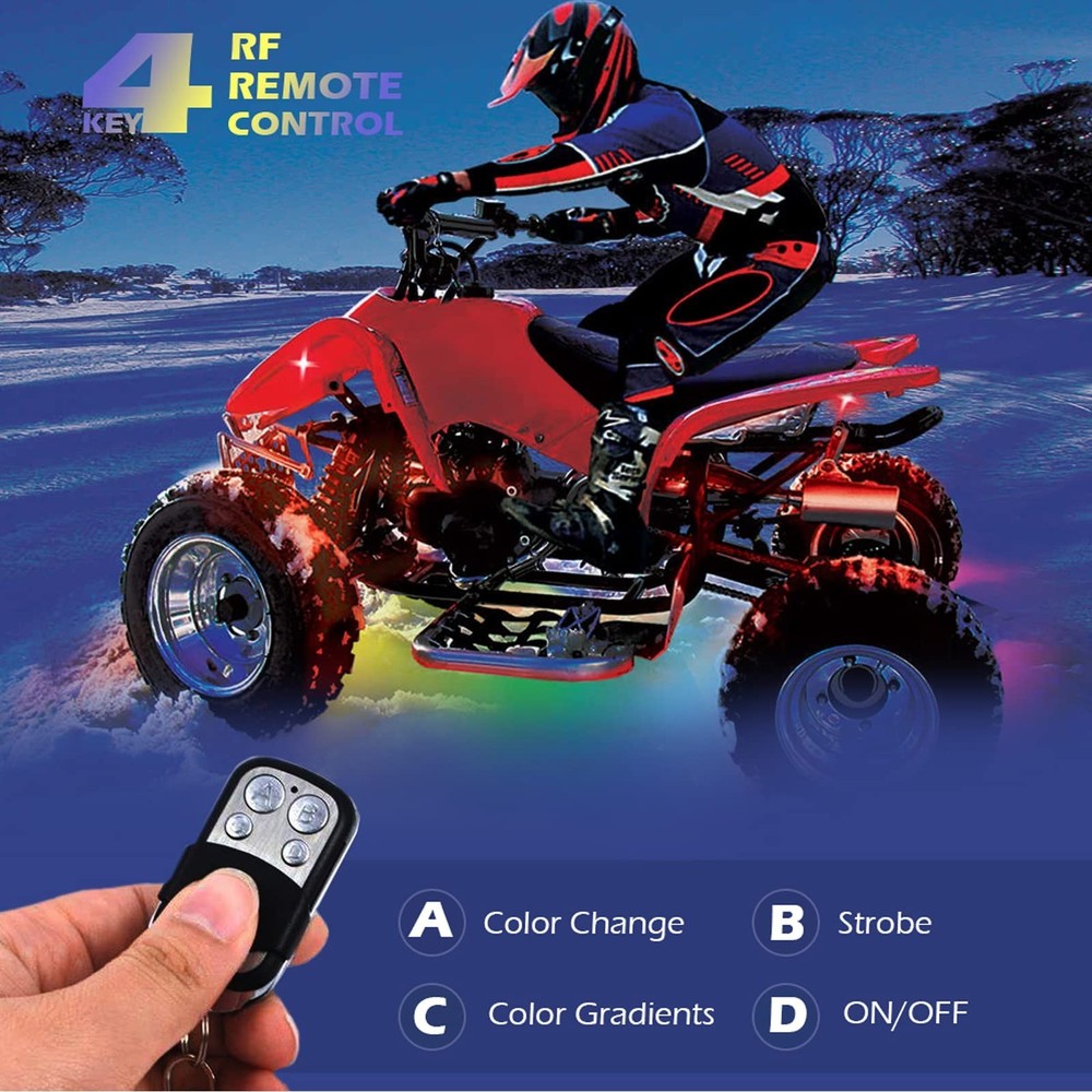 SHINIGHT 8 Pcs Motorcycle LED Light Kits, App Control Multicolor Waterproof M...