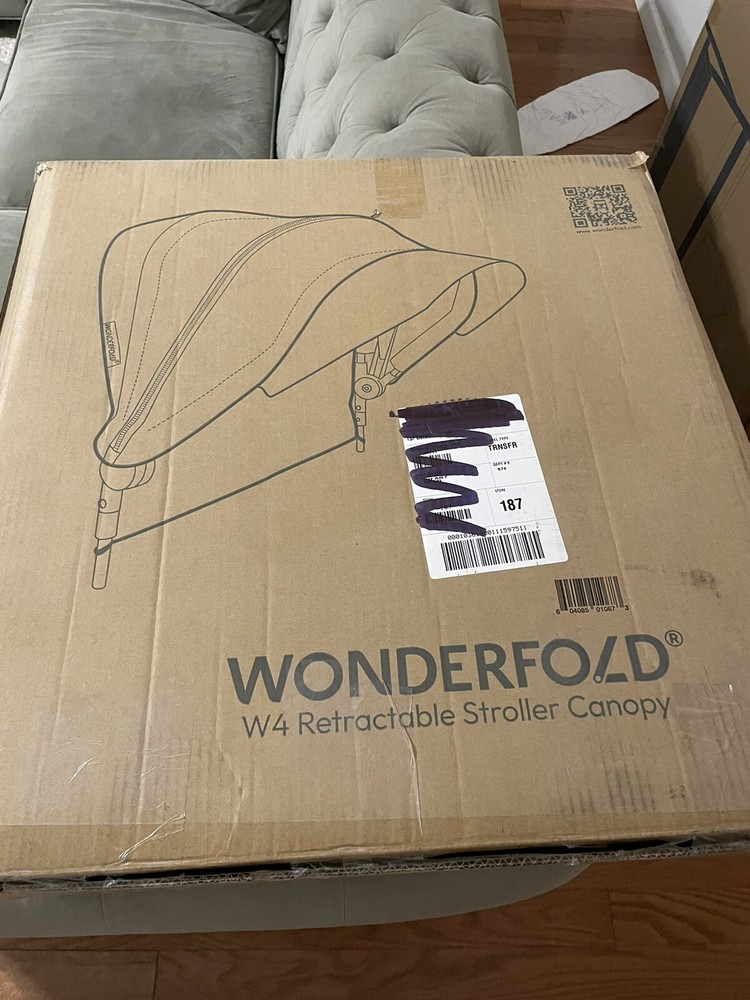 WONDERFOLD Retractable Stroller Canopy Featuring a Peek-a-Boo Window, 2 Pack