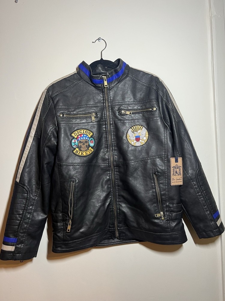 🇺🇸 “RESIST” Biker Jacket – Embroidered Motorcycle Style