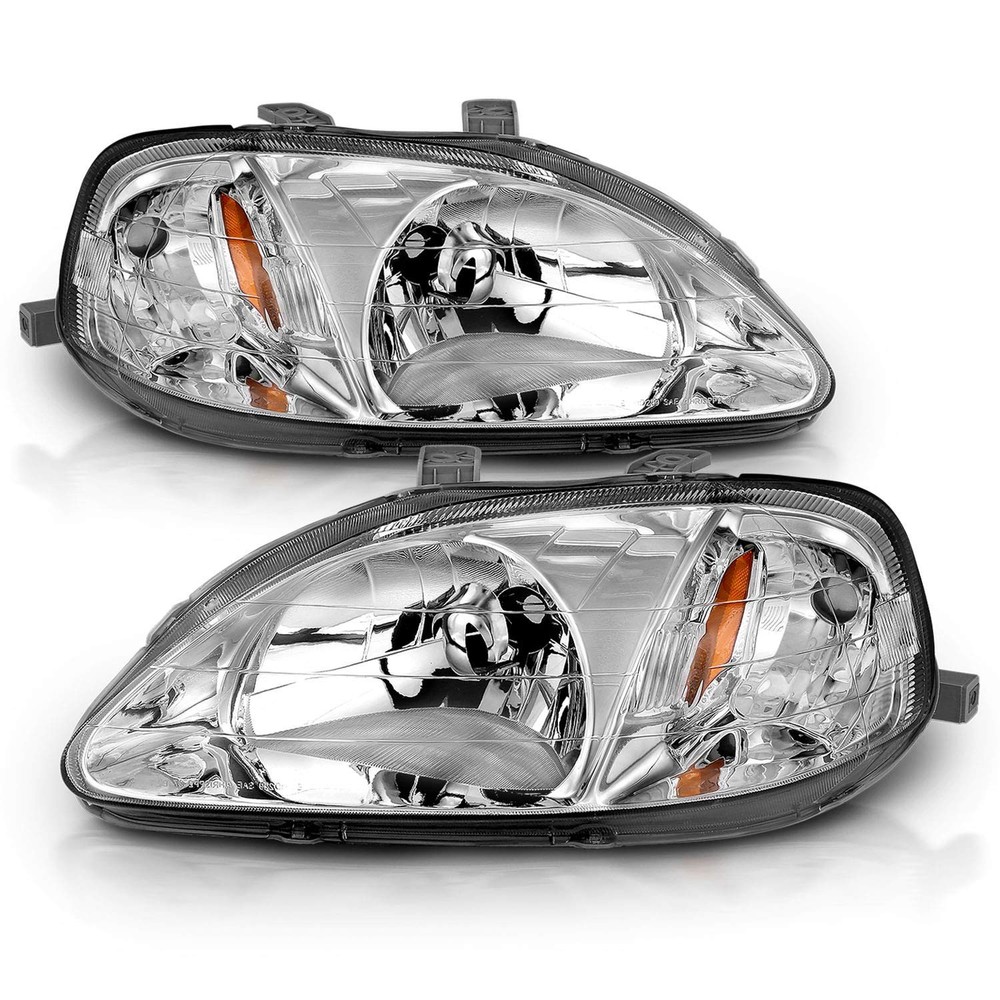 99-00 Civic Chrome Headlights Set