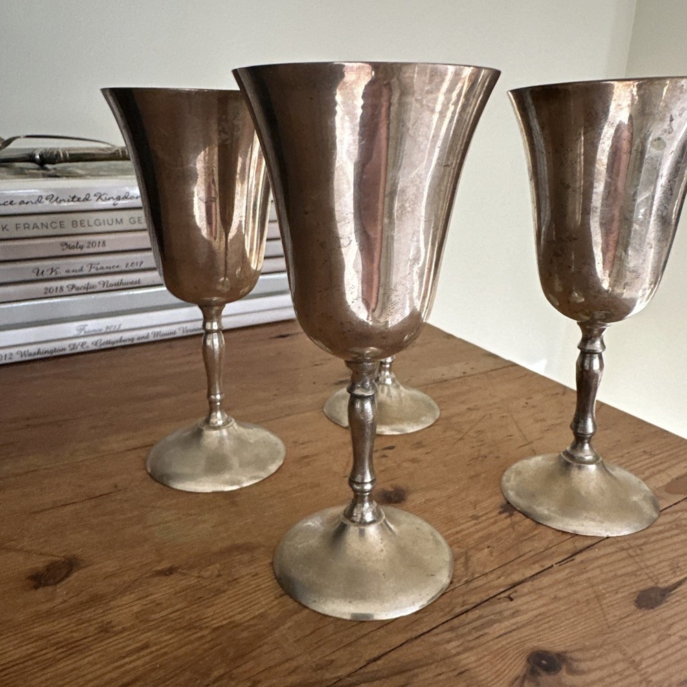 Large Silver-Plated Goblet Set ( 4 )