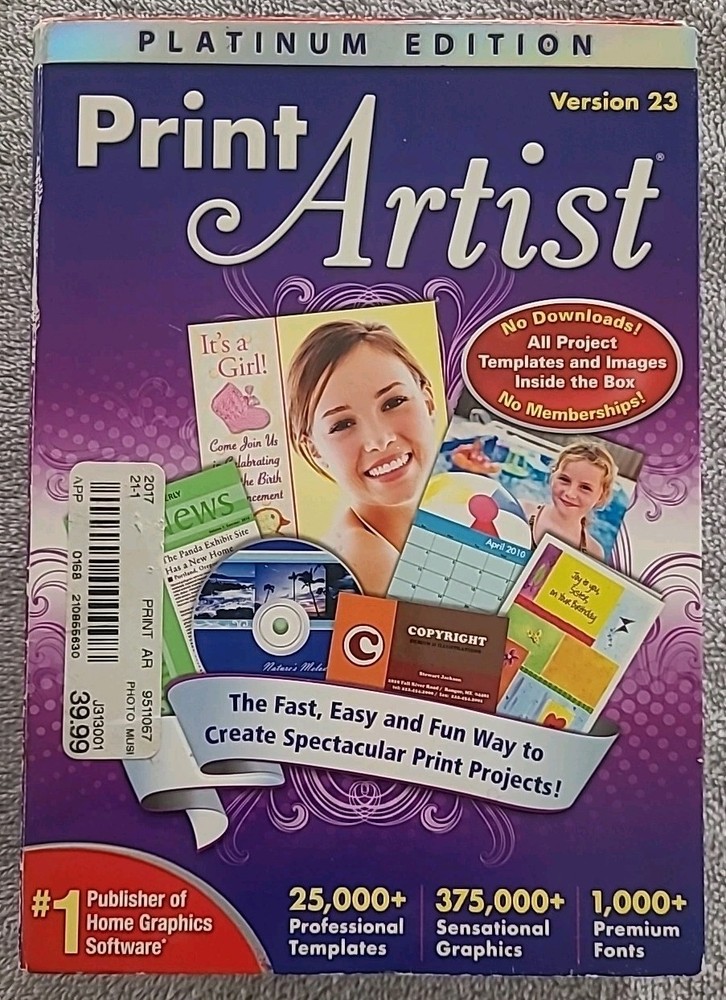 Print Artist Platinum Edition Version 23 Software Windows 7, XP, Vista NOVA Dev