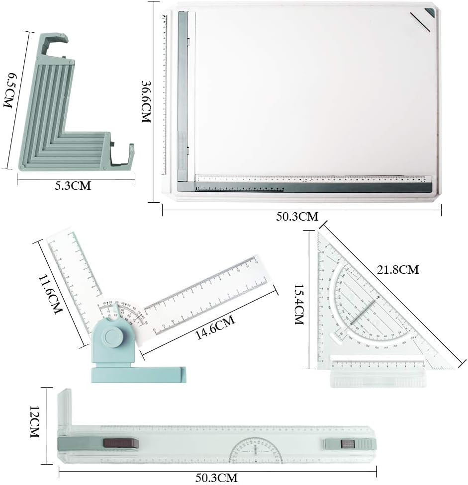 Jiloffice A3 Drawing Board, Lightweight Multi-Funtion Drafting Table with Adjust