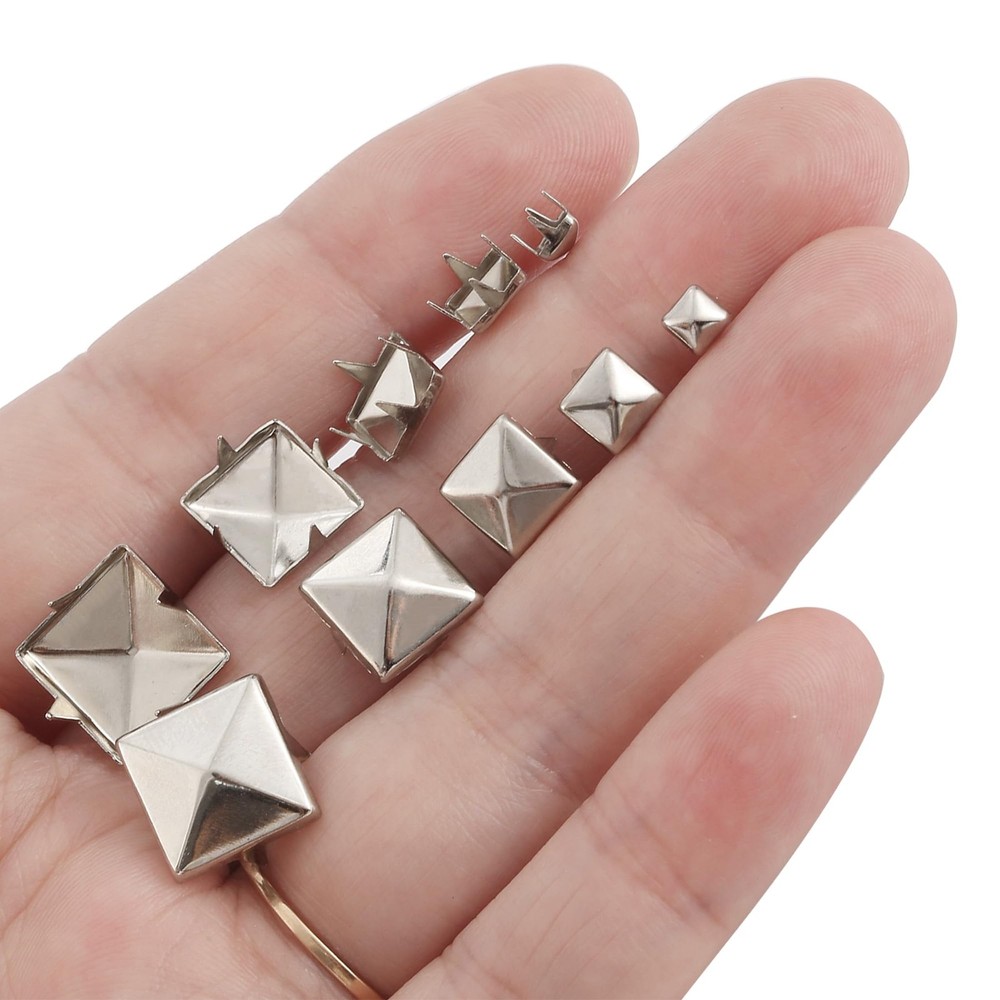 968 Pcs Assorted Sizes Square Pyramid Studs Prong Studs for Clothing Leather ...