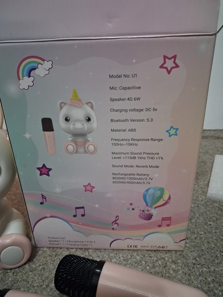 Wireless Karaoke Microphone Kit - Unicorn