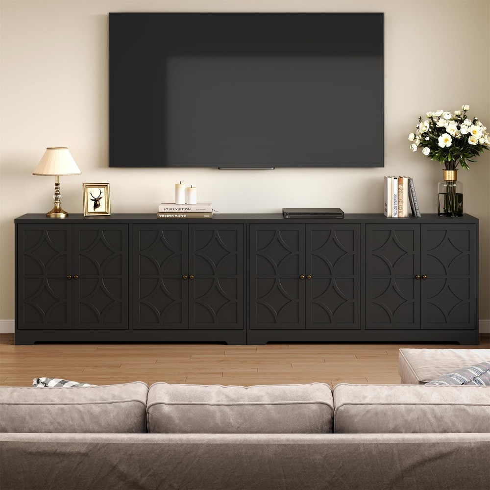 Sideboard Buffet Cabinet, 56" Modern Credenza with 4 Doors and Adjustable She...