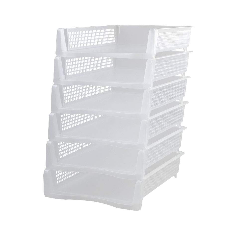6 Packs Stackable A4 Paper Tray Clear Plastic Desk Letter Tray