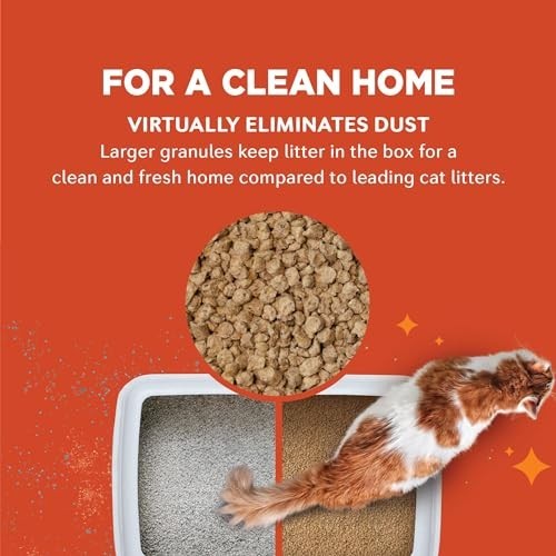 Premium Unscented Cat Litter - Low Tracking, Quick Clumping, Flushable, 15 lbs -