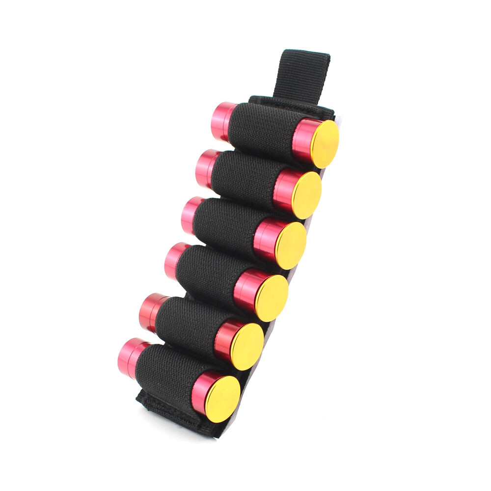 Tactical 2pcs 6 Rounds 12 Gauge Hook Loop Shotgun Shell Holder Ammo Carrier