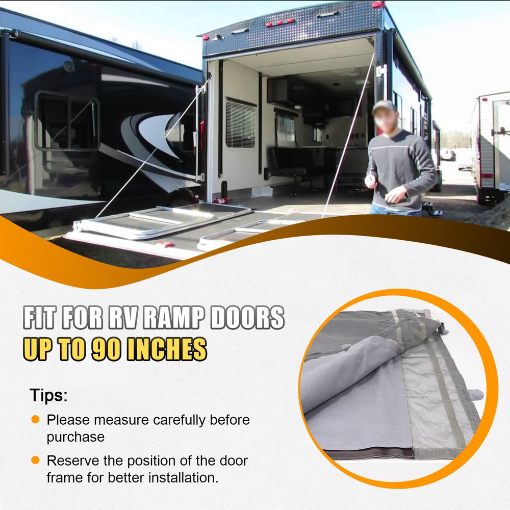 Two Layers Toy Hauler Screen Rear Opening For Ramp Doors Up to 90 Inch Tall NEW