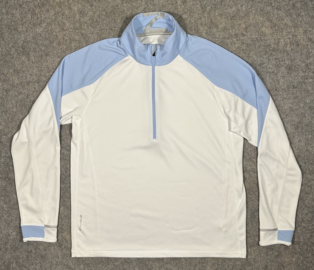 Zero Restriction Z425 1/4 Zip Pullover Mens M Skyway Blue White Performance Golf