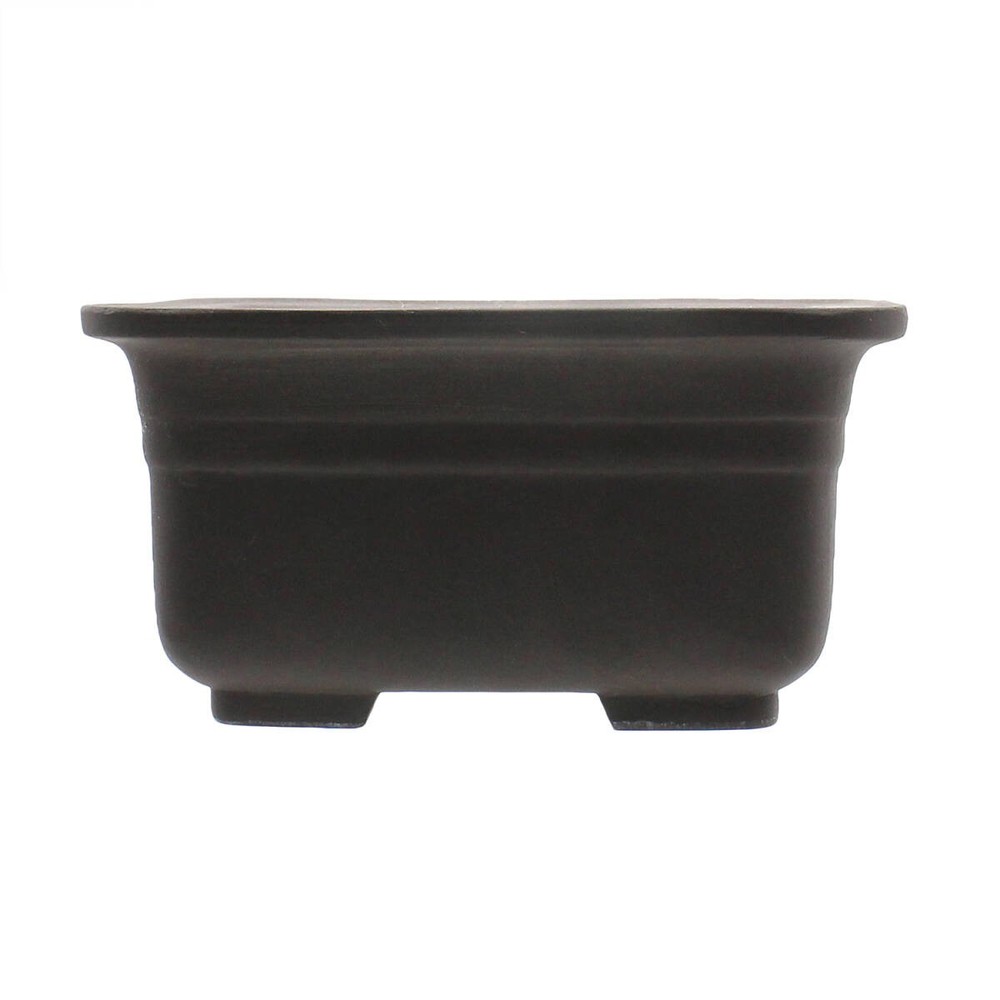 Japanese Bonsai Pot 18cm Rectangular Deep Unglazed Brown Seto Ware