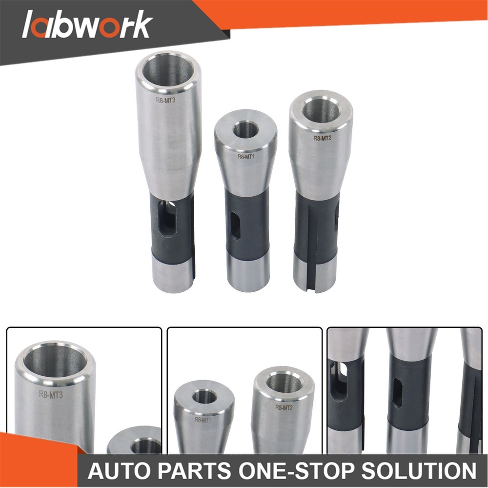 Labwork Precision Ground R8 Shank 3 Pcs Adapter for Milling Machine Arbors