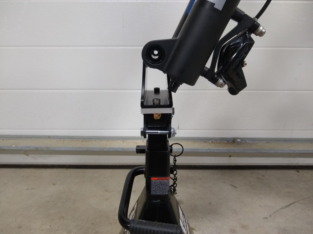 Bicycle indoor trainer fork mount adapter, support for Delta, Zwift Ride
