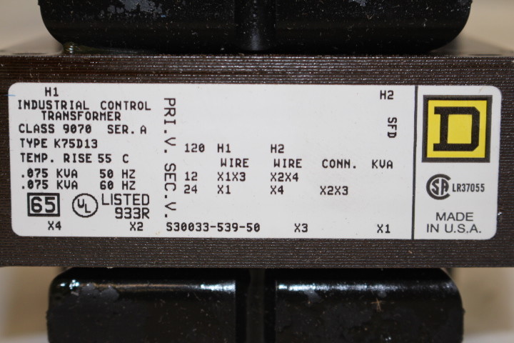 NOS NEW 3 Square D Class 9070 Industrial Control Transformers Series A Forms